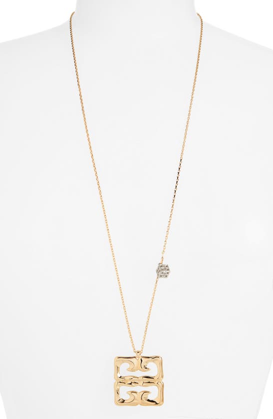 Shop Givenchy 4g Liquid Pendant Necklace In Golden Yellow