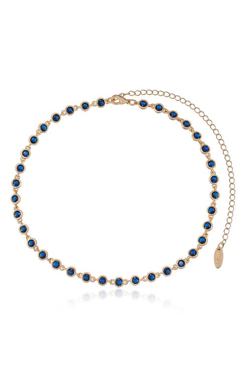 Ettika Cubic Zirconia Link Necklace in Sapphire at Nordstrom