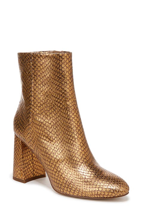 Booties with gold accents best sale