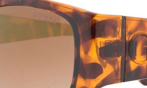 Shop Guess 58mm Geometric Sunglasses In Dark Havana/brown Mirror
