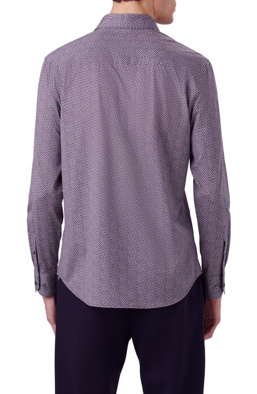 Shop Bugatchi James Ooohcotton® Coin Dot Print Button-up Shirt In Purple/burgundy