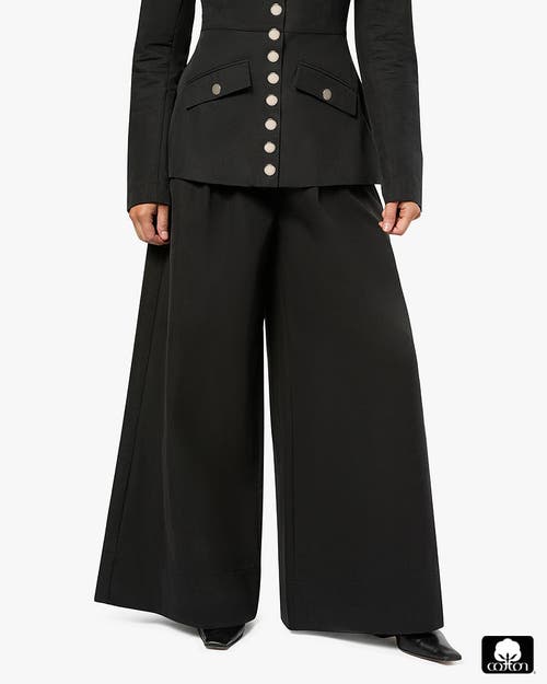 Shop Weworewhat Wide Leg Pleated Trouser In Black