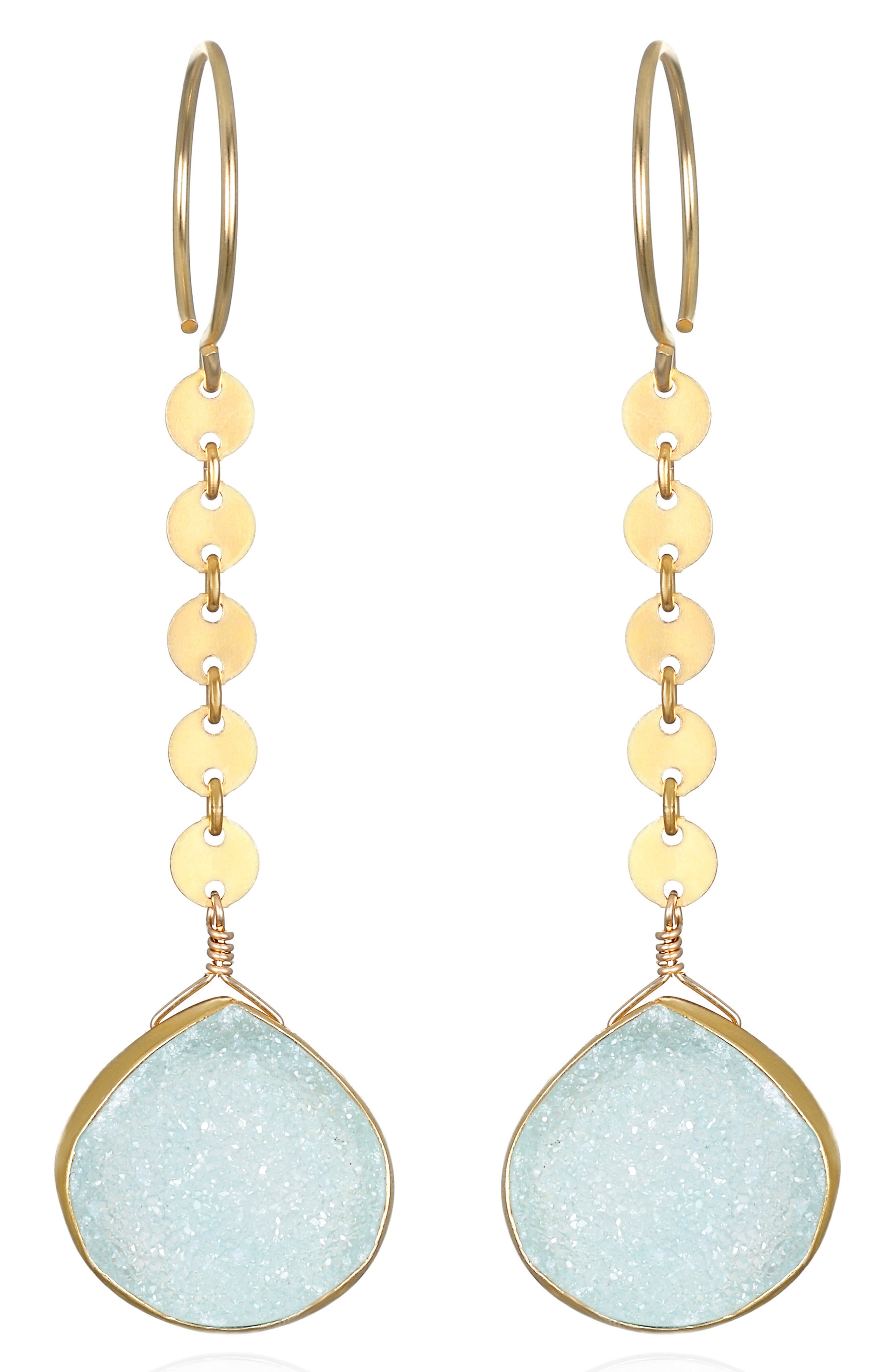 Amelia Rose Linear Stone Drop Earrings in Green at Nordstrom