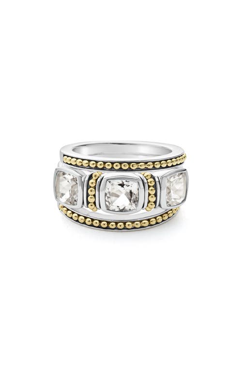 LAGOS Set of 3 Caviar Color White Topaz Stacking Rings at Nordstrom