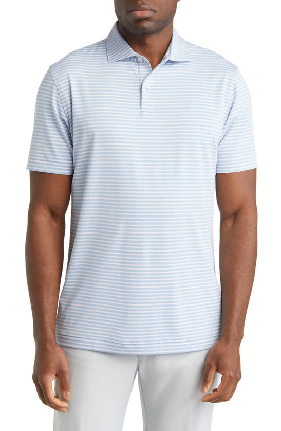 Peter Millar Crown Crafted Stripe Performance Polo In Channel Blue
