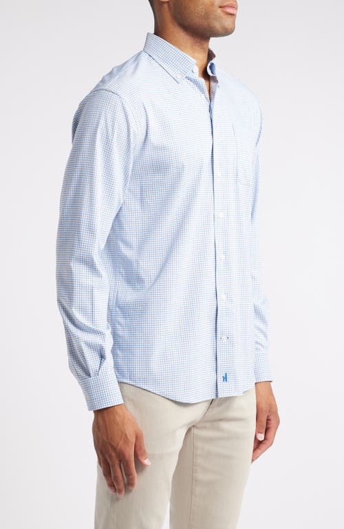 Shop Johnnie-o Shay Microcheck Performance Button-down Shirt In Navy