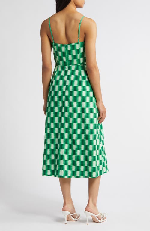 Shop Du Paradis Cape Town Check Print Midi Dress In Green Checker