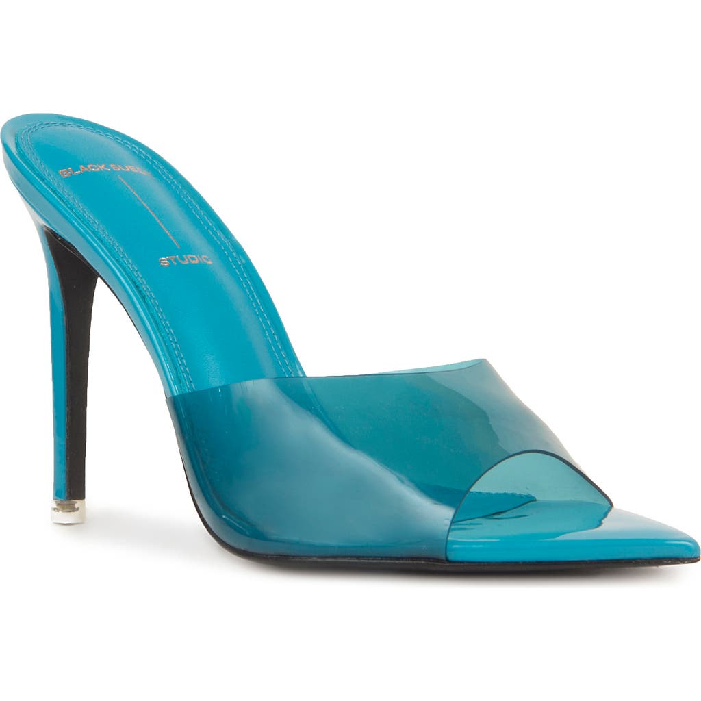 Black Suede Studio Bella Sandal In Teal Patent