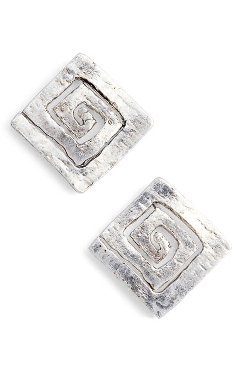 Square Stud Earrings in Silver