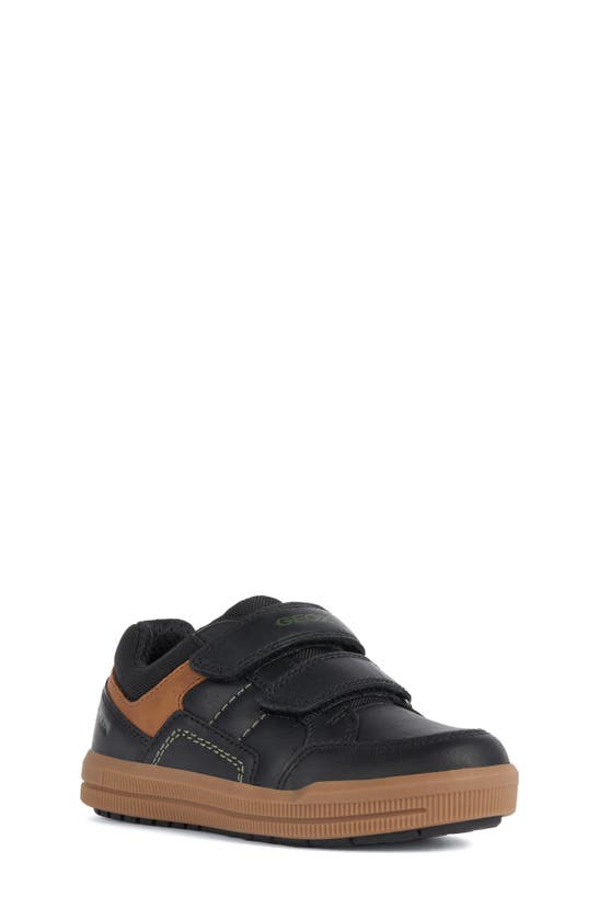 Geox Boy's Bicolor Grip-strap Low-top Sneakers, Todder/kids In Black/rust