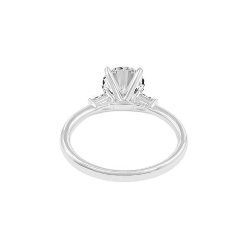Asany Love Grown Collection 14k White Gold Round Cut Lab Grown Diamond 3 Stone Engagement Ring In 14k White Gold