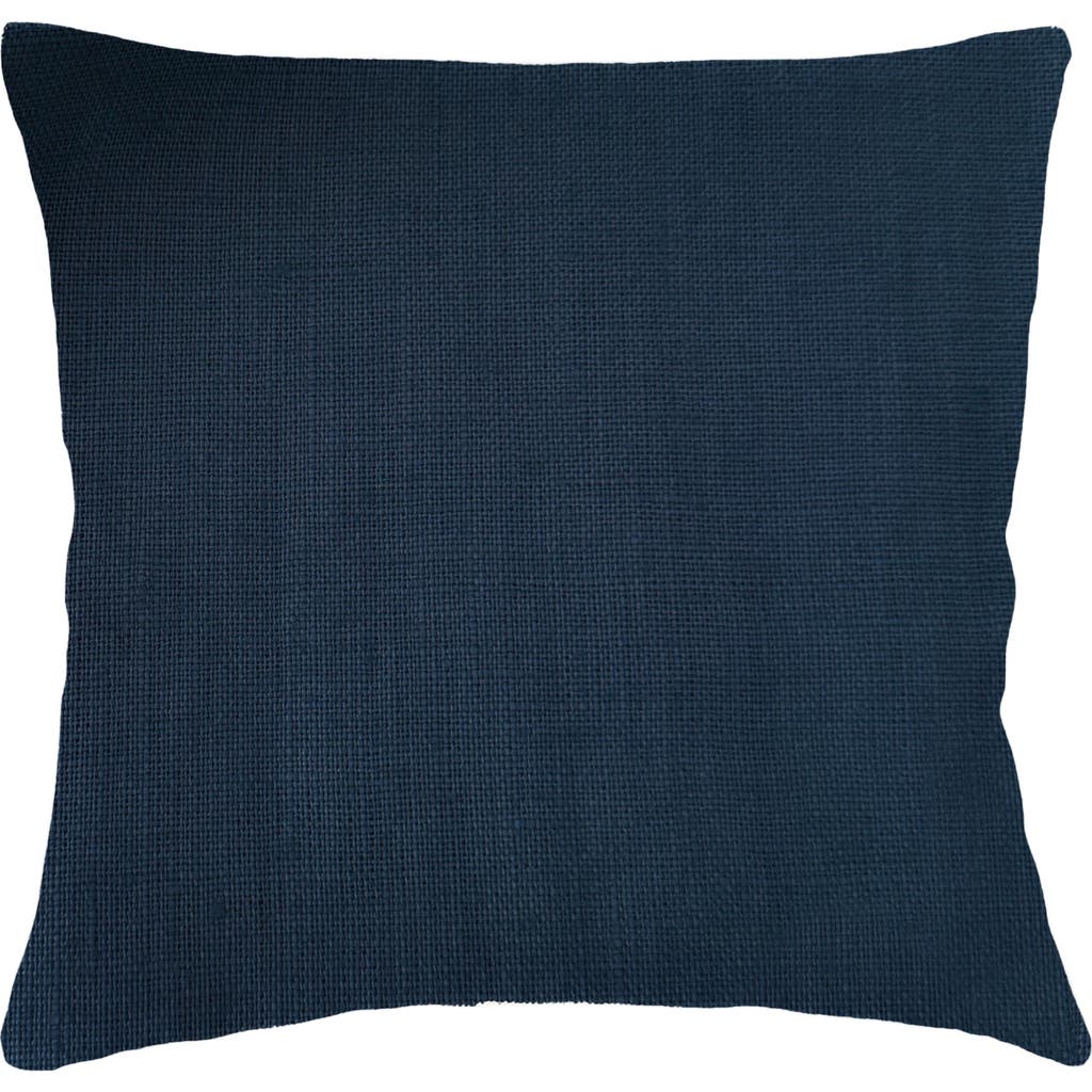 Anaya So Soft Linen Euro Pillow With Down Alternative Insert In Navy Blue