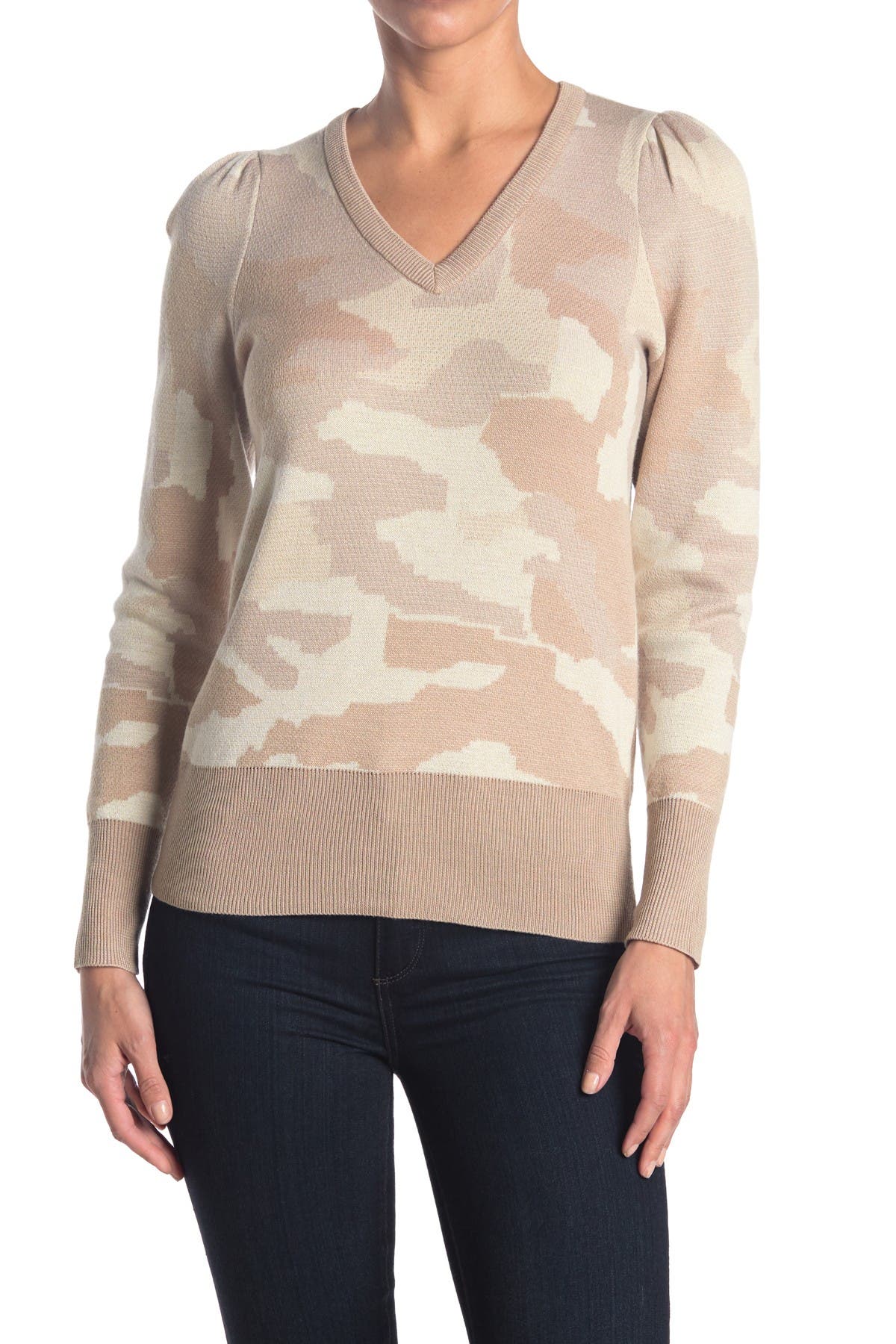 Philosophy Camo Puff Sleeve Sweatshirt 
