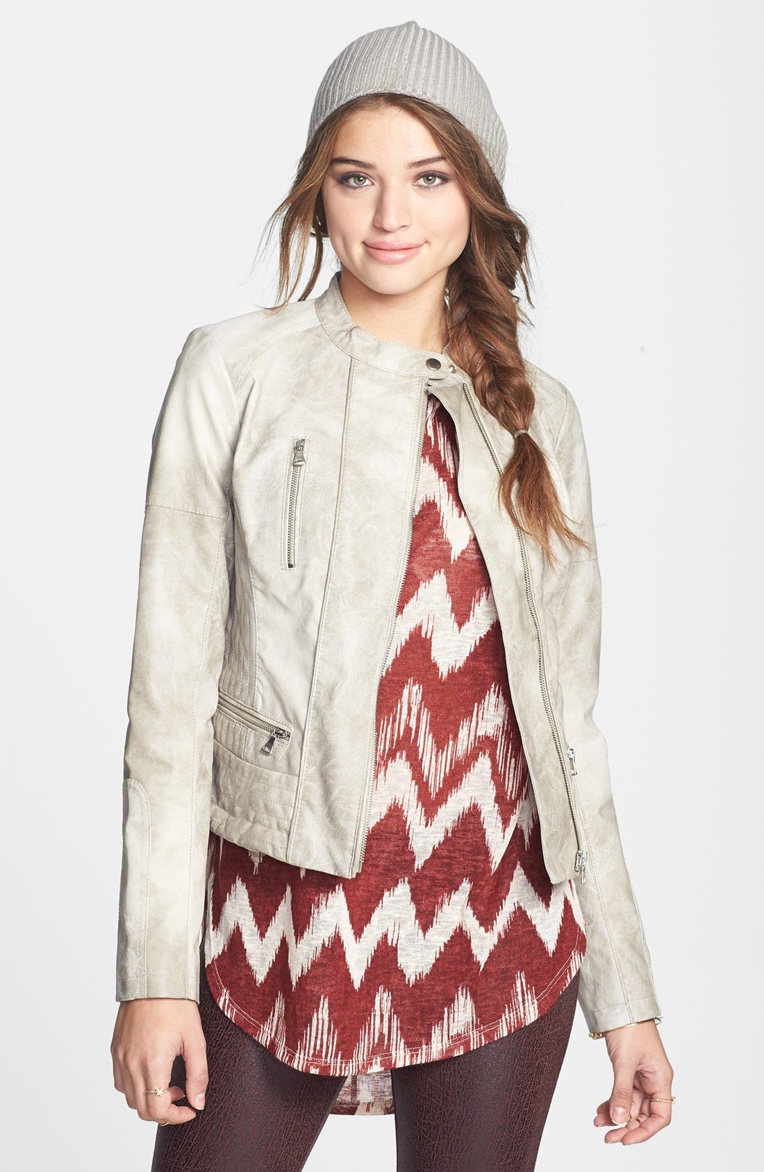 Collection B Faux Leather Jacket (Juniors) | Nordstrom