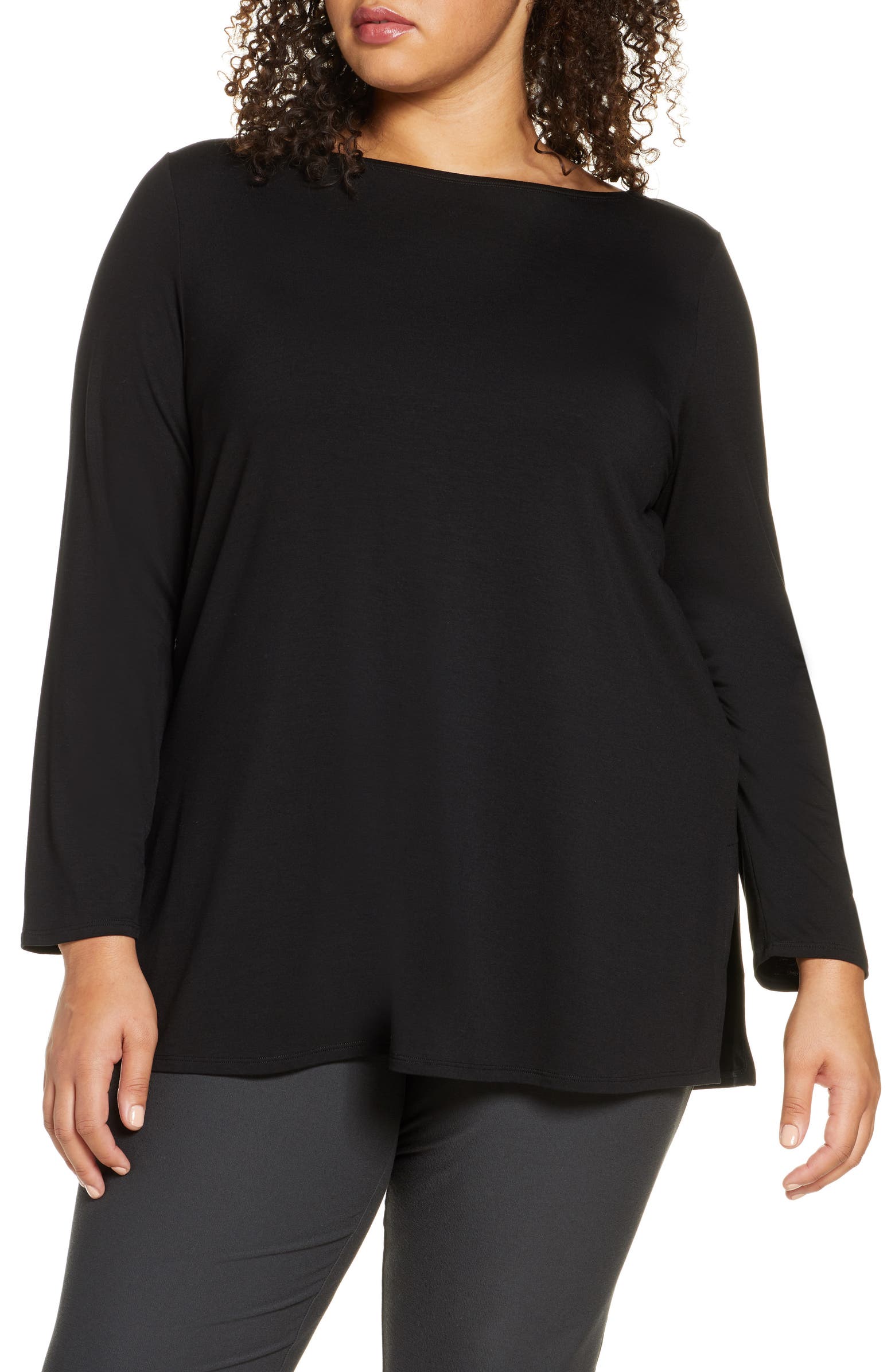Eileen Fisher Bateau Neck Tunic (Plus Size) | Nordstrom