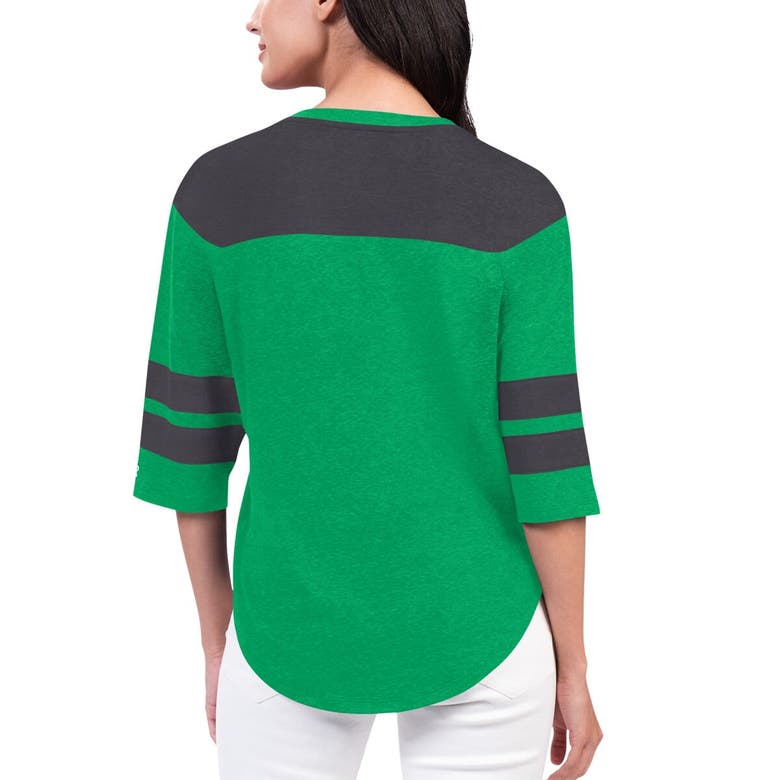 Shop Starter Kelly Green New York Jets Fullback Tri-blend 3/4-sleeve T-shirt