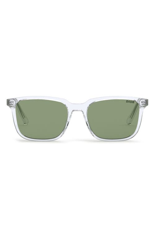 InDior S1I 53mm Square Sunglasses in Crystal /Green at Nordstrom