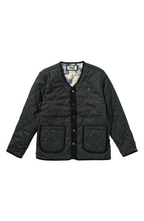 Shop Rvca Chef's Kiss Quilted Jacket In Charcoal Heather