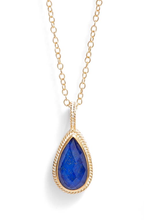 Anna Beck Lapis Lazuli Pendant Necklace in Gold-Lapis