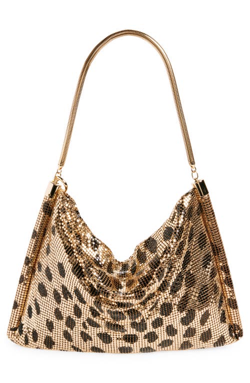 Shop Rabanne Cheetah Print Mesh Shoulder Bag In Guepard/brown/black