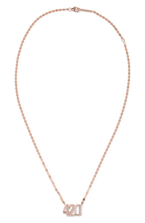 Lana Diamond Number Pendant Necklace in Rose at Nordstrom