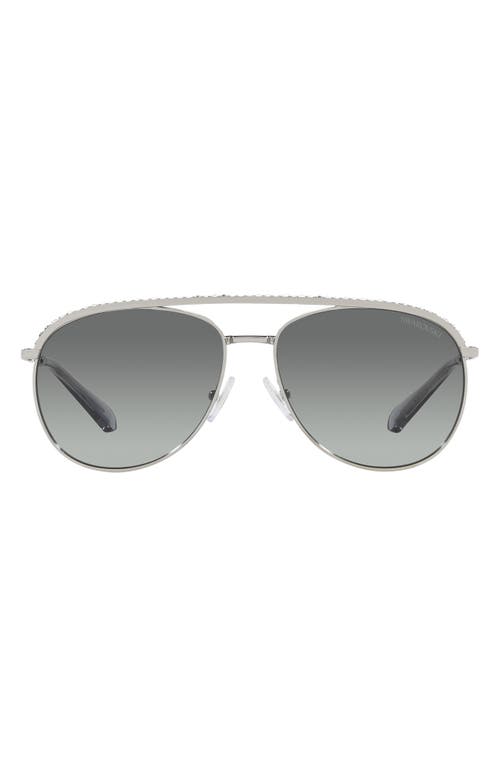 Swarovski 58mm Aviator Sunglasses in Silver at Nordstrom