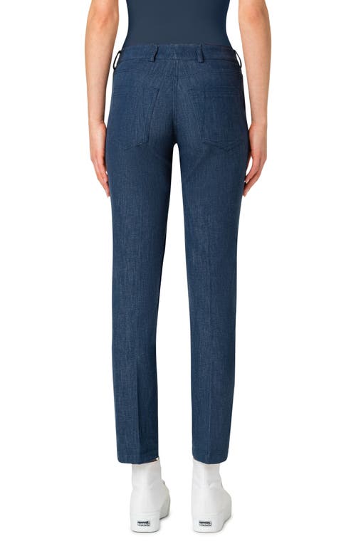Akris Magda Stretch Denim Pants In Blue
