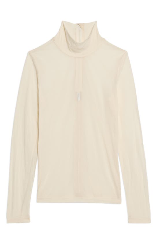 Shop Helmut Lang Two Way Sheer Turtleneck Top In Vanilla