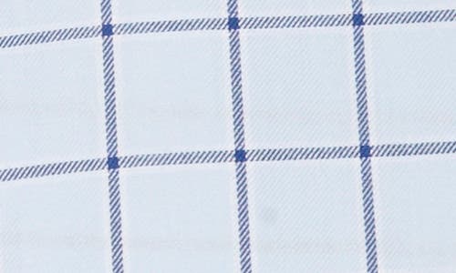 Shop Lorenzo Uomo Trim Fit Textured Windowpane Dress Shirt In Light Blue/navy