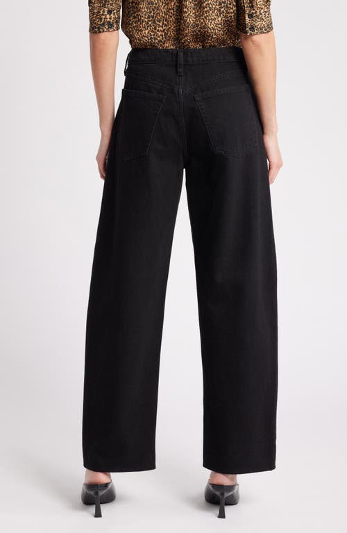 Shop Frame Low Slung Barrel Jeans In Black