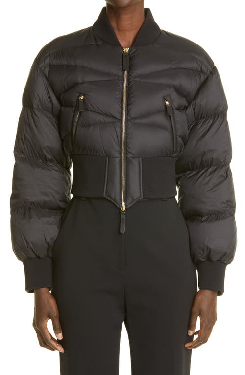 Khaite Janet Crop Down Puffer Jacket in Black
