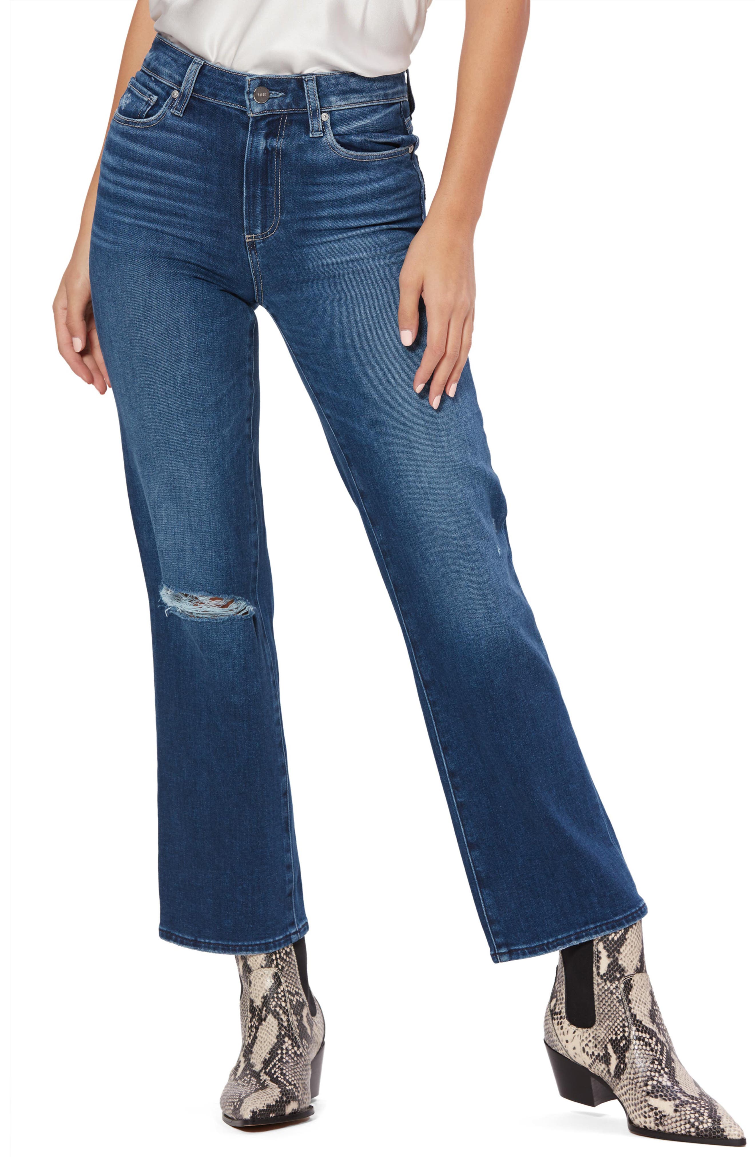 destructed flare jeans