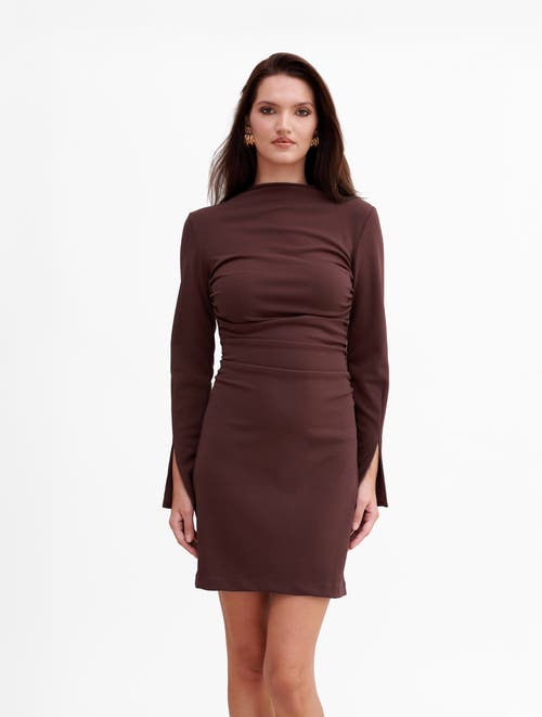 Shop Nanas Nana's Taylor Mini Dress In Chocolate Brown