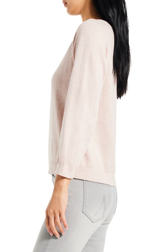 Nic + Zoe Nic+zoe Here & There Cotton Blend Sweater In Shell