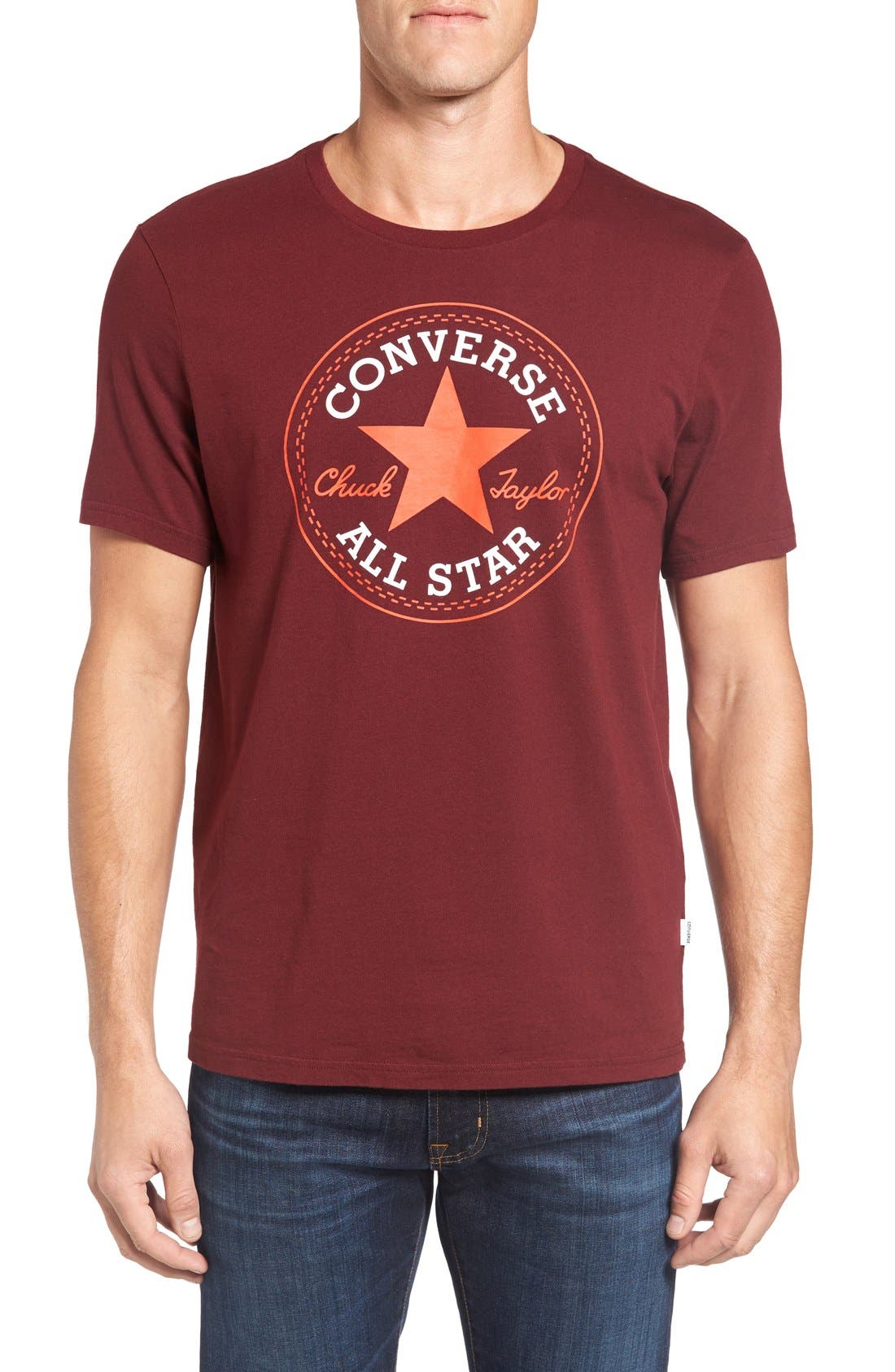 converse maroon t shirt