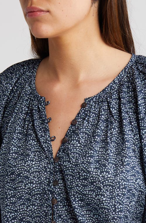 Shop Rails Indi Print Cotton Balloon Sleeve Top In Midnight Dahlia