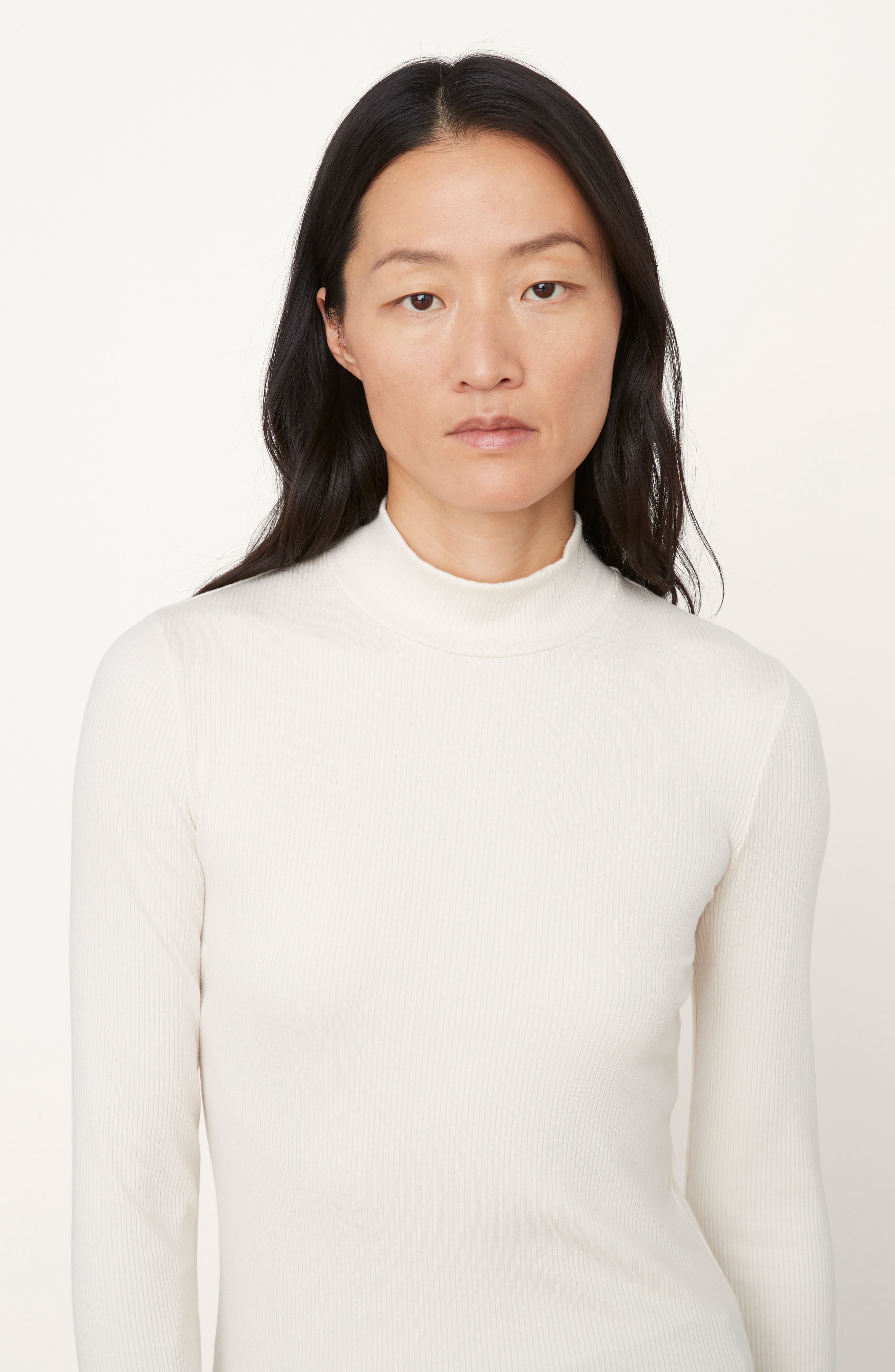 Vince Women's Ribbed Long Sleeve Mock Neck Top