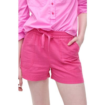 J.crew Point Sur Seaside Linen Blend Shorts, Pink