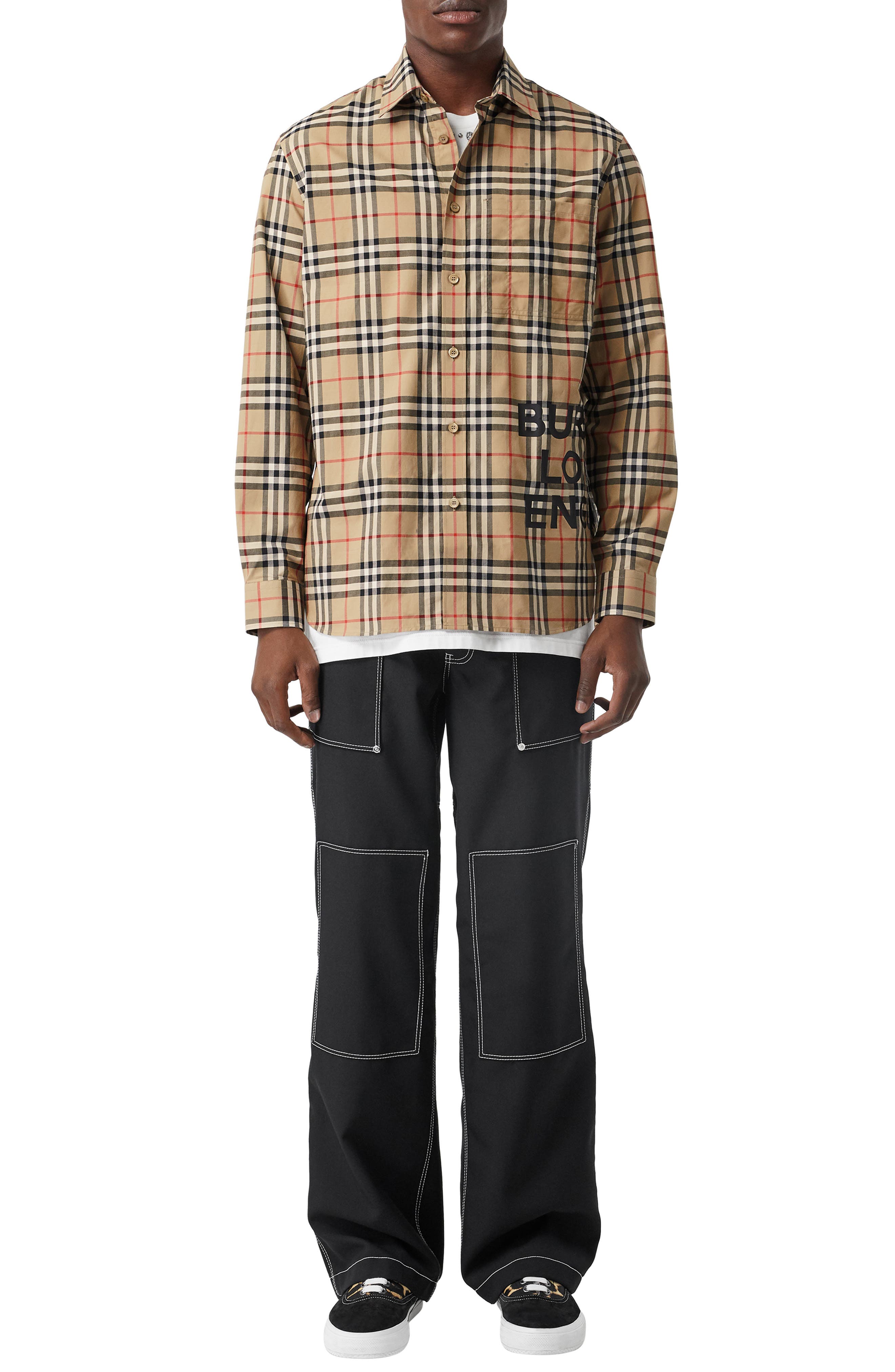 burberry check cotton shirt