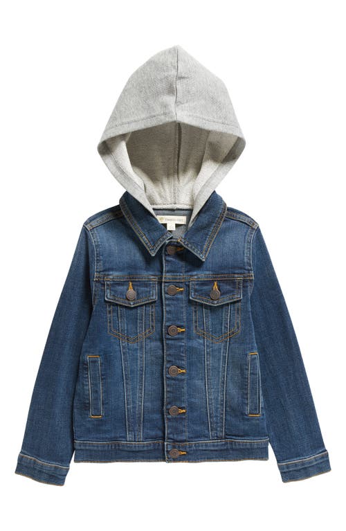 Tucker + Tate Kids' Hooded Denim Jacket in Medium Faded Wash