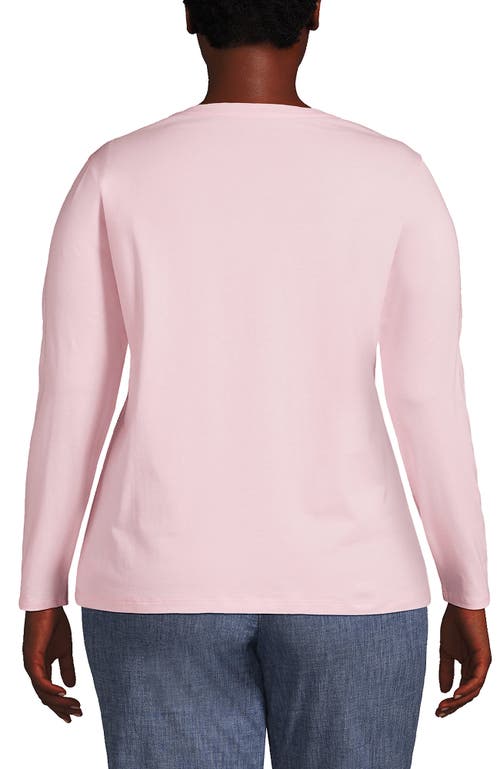 Lands' End Relaxed Supima Cotton Long Sleeve Crew Neck T-shirt In Simply Pink