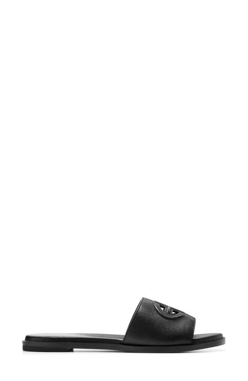Cole Haan Flynn Logo Slide Sandal In Black Leather