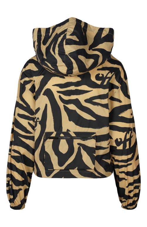 OFF-WHITE OFF-WHITE ATHLETIC ZEBRA PRINT HOODED NYLON JACKET