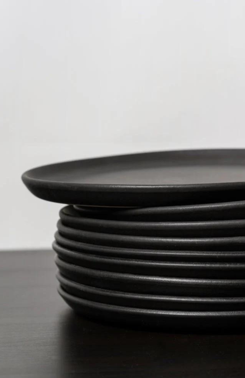 Shop Gharyan Stoneware Tunisian Side Plates Set Of 4 In Black