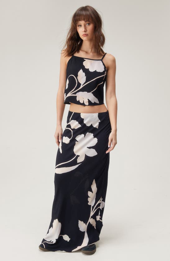 Shop Nasty Gal Floral Maxi Skirt In Black