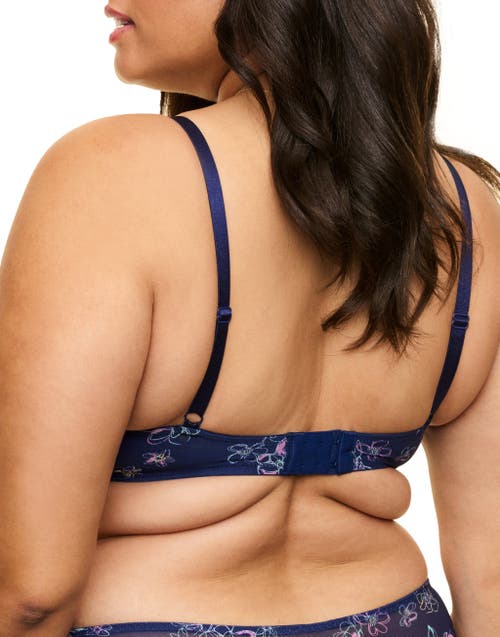 Adore Me Prisma Contour Quarter Cup Bra In Floral Blue
