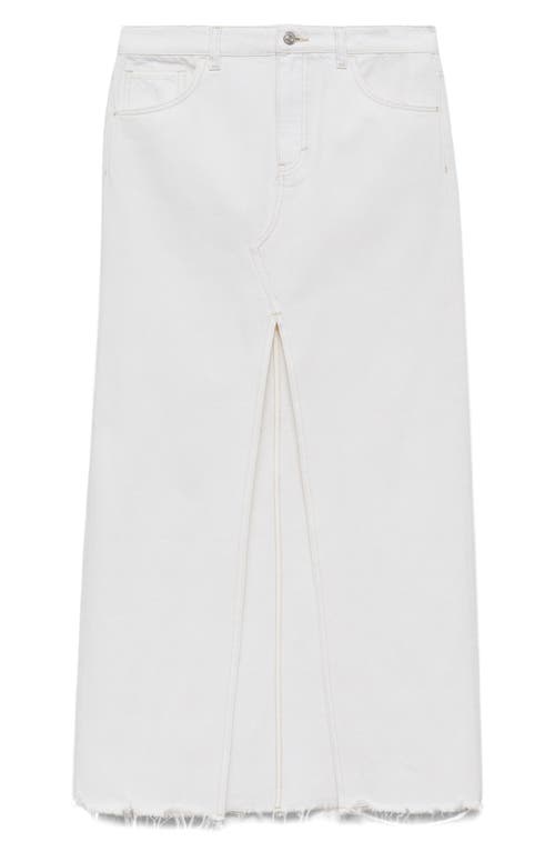 Shop Mango Amaia Denim Maxi Skirt In White