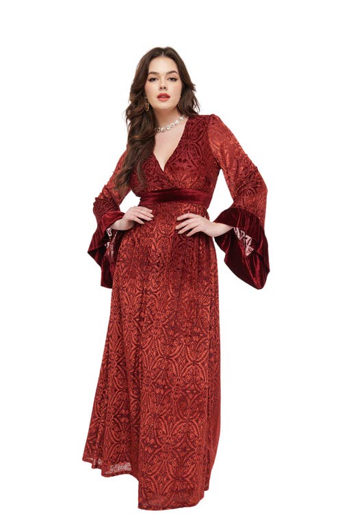 UNIQUE VINTAGE UNIQUE VINTAGE LONG SLEEVE EMPIRE WAIST MAXI DRESS 