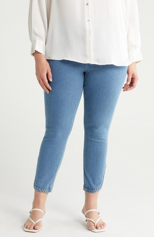 Lyssé Happy Hour Braided Crop Jeans in Bleached Blue