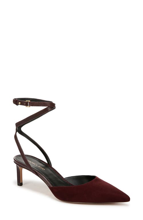 Shop Veronica Beard Colette Ankle Strap Pointed Toe Pump In Acai